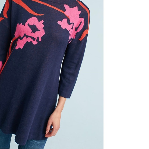 Anthropologie Megara Floral Tunic sweater size S new with tag - Picture 4 of 8